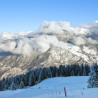Buy canvas prints of Courchevel La Tania 3 Valleys ski area France by Andy Evans Photos