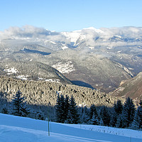 Buy canvas prints of Courchevel La Tania 3 Valleys ski area France by Andy Evans Photos