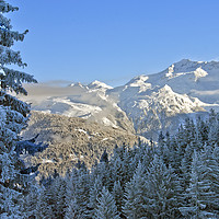 Buy canvas prints of Courchevel La Tania 3 Valleys ski area France by Andy Evans Photos