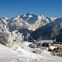 Buy canvas prints of Courchevel La Tania 3 Valleys French Alps France by Andy Evans Photos