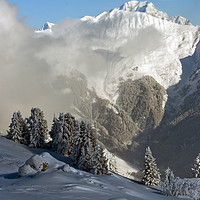 Buy canvas prints of Courchevel 1850 Mont Blanc French Alps France by Andy Evans Photos
