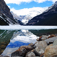 Buy canvas prints of Lake Louise Victoria Glacier Canada by Andy Evans Photos