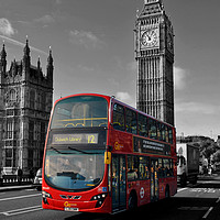 Buy canvas prints of Big Ben Red Bus on Westminster Bridge London by Andy Evans Photos