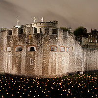 Buy canvas prints of Tower Of London Torch Lit Candles Lanterns  by Andy Evans Photos