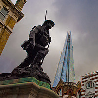 Buy canvas prints of St Saviours War Memorial and The Shard by Andy Evans Photos