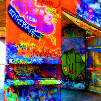 Buy canvas prints of Vibrant Undercroft Mural by Andy Evans Photos