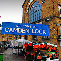 Buy canvas prints of Camden Lock Market London NW1 England by Andy Evans Photos