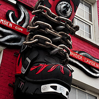 Buy canvas prints of Camden Town Colourful Shop Building Facade by Andy Evans Photos