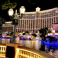 Buy canvas prints of Bellagio Resort Hotel Las Vegas Nevada America USA by Andy Evans Photos