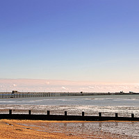 Buy canvas prints of Southend Pier Three Shells Beach Essex by Andy Evans Photos