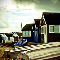 Buy canvas prints of Hengistbury Head Beach Huts Bournemouth Dorset by Andy Evans Photos
