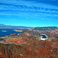 Buy canvas prints of Majestic Hoover Dam: A Desert Masterpiece by Andy Evans Photos