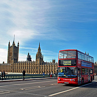 Buy canvas prints of London's Iconic Red Bus and Landmarks by Andy Evans Photos