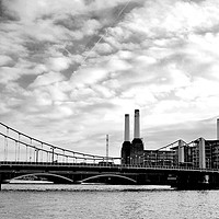 Buy canvas prints of Chelsea Bridge Battersea Power Station London by Andy Evans Photos