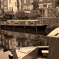 Buy canvas prints of Narrow Boats Regent's Canal Camden London by Andy Evans Photos
