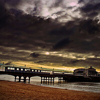 Buy canvas prints of Bournemouth Pier Beach Dorset England UK by Andy Evans Photos