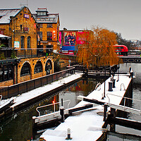 Buy canvas prints of Hampstead Road Lock Camden London England by Andy Evans Photos