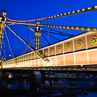 Buy canvas prints of Albert Bridge River Thames London by Andy Evans Photos