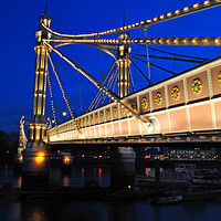 Buy canvas prints of Albert Bridge River Thames London by Andy Evans Photos