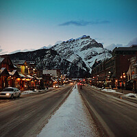 Buy canvas prints of Banff Avenue Alberta Canadian Rockies Canada by Andy Evans Photos