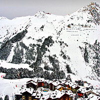 Buy canvas prints of Les Arcs Arc 1950 Paradiski Ski Area French Alps France by Andy Evans Photos