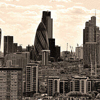 Buy canvas prints of London Skyscrapers Rise Above Urban Landscape by Andy Evans Photos