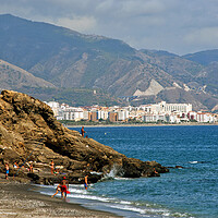 Buy canvas prints of Penoncillo Beach Torrox Costa Nerja Spain by Andy Evans Photos
