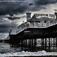 Buy canvas prints of Brighton Pier amidst the storm by Lucy Steele