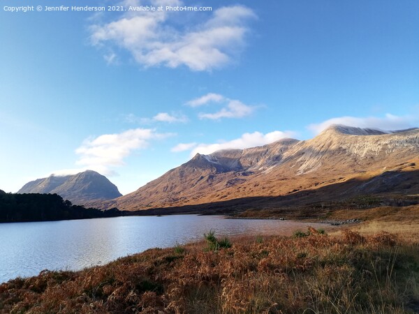 Beinn Eighe and Liathach from Loch Clair Picture Board by Jennifer Henderson