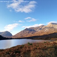 Buy canvas prints of Beinn Eighe and Liathach from Loch Clair by Jennifer Henderson