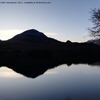 Buy canvas prints of Sgurr Dubh reflected in Loch Coulin by Jennifer Henderson