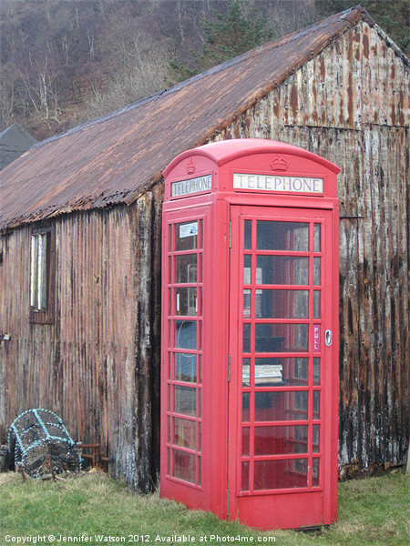 Phone Box at Diabaig I Picture Board by Jennifer Henderson