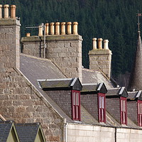 Buy canvas prints of Ballater rooftops by Jennifer Henderson