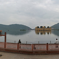 Buy canvas prints of the water palace in Jaipur by jon lovejoy