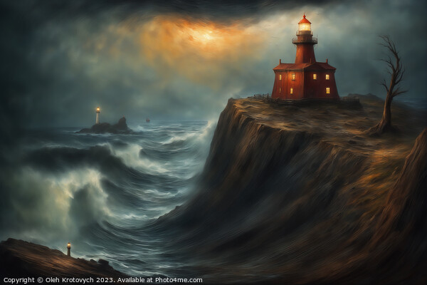Lighthouse on the cliff II Picture Board by Olgast 