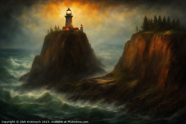 Lighthouse on the cliff I Picture Board by Olgast 