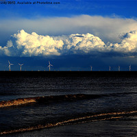 Buy canvas prints of Wind turbines at sea by Ian Purdy