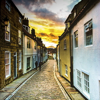 Buy canvas prints of Whitby cobbled street by Ian Purdy