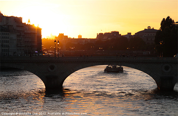 Sunset in Paris Picture Board by Michelle Orai