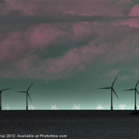 Buy canvas prints of Wind Farm at Whitstable by Michelle Orai