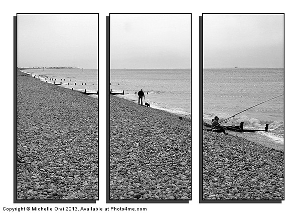 A day at the beach triptych Picture Board by Michelle Orai