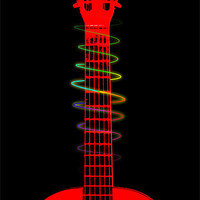 Buy canvas prints of Neon Guitar by Michelle Orai