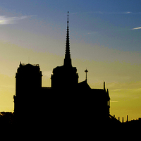 Buy canvas prints of Notre Dame Silhouette by Michelle Orai