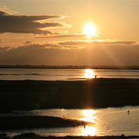 Buy canvas prints of sunset over breydon water by dennis brown