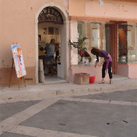 Buy canvas prints of Boutique à Saint-Tropez by Rod Ohlsson