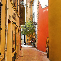 Buy canvas prints of Streets of old St Tropez 2 by Rod Ohlsson