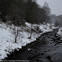 Buy canvas prints of Frozen Stream Oily Effect by Ade Robbins