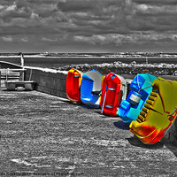 Buy canvas prints of Multi Coloured Boats by Ade Robbins