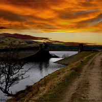 Buy canvas prints of Walk across the reservoir by Ade Robbins