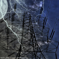 Buy canvas prints of Lightning up the Pylon by Ade Robbins